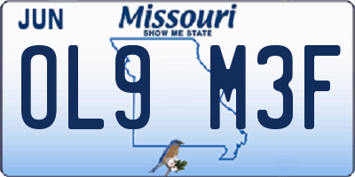 MO license plate OL9M3F