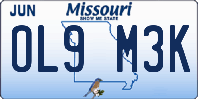MO license plate OL9M3K