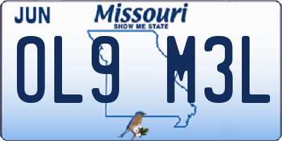 MO license plate OL9M3L