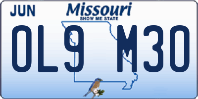 MO license plate OL9M3O