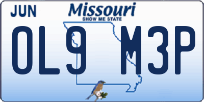 MO license plate OL9M3P