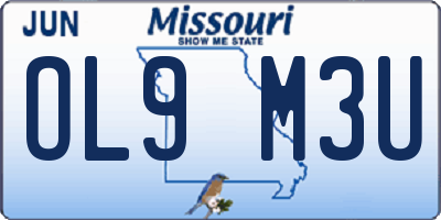 MO license plate OL9M3U