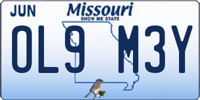 MO license plate OL9M3Y
