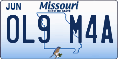 MO license plate OL9M4A