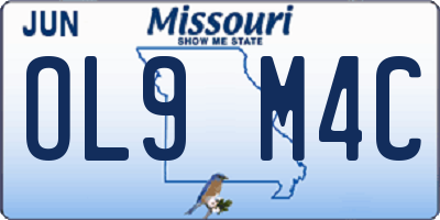 MO license plate OL9M4C