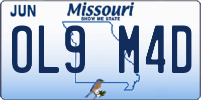 MO license plate OL9M4D