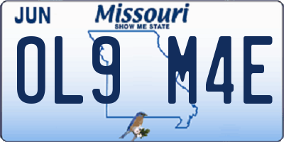MO license plate OL9M4E