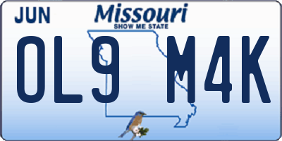 MO license plate OL9M4K