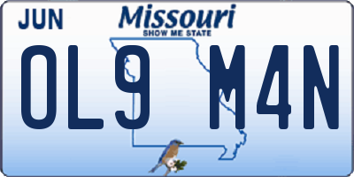 MO license plate OL9M4N
