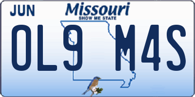 MO license plate OL9M4S