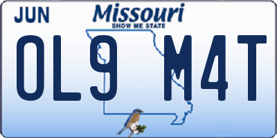 MO license plate OL9M4T