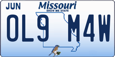 MO license plate OL9M4W