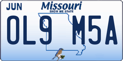 MO license plate OL9M5A