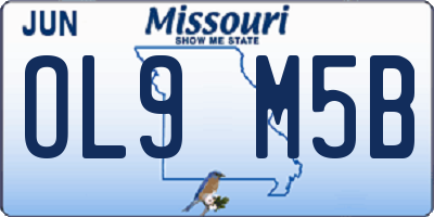 MO license plate OL9M5B