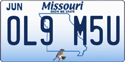 MO license plate OL9M5U