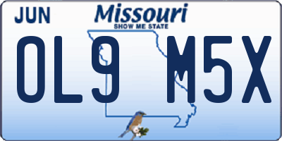 MO license plate OL9M5X