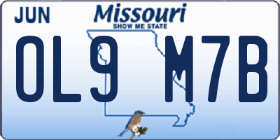 MO license plate OL9M7B