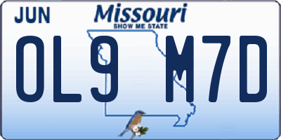 MO license plate OL9M7D