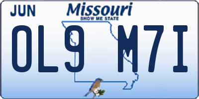 MO license plate OL9M7I