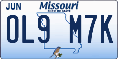 MO license plate OL9M7K