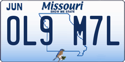 MO license plate OL9M7L