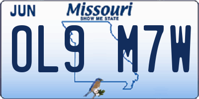 MO license plate OL9M7W