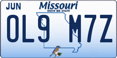 MO license plate OL9M7Z
