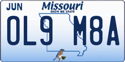 MO license plate OL9M8A