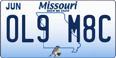 MO license plate OL9M8C