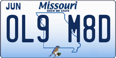 MO license plate OL9M8D