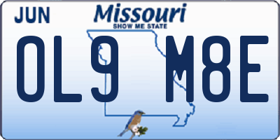 MO license plate OL9M8E