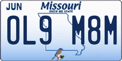 MO license plate OL9M8M