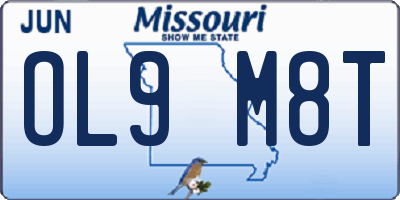 MO license plate OL9M8T