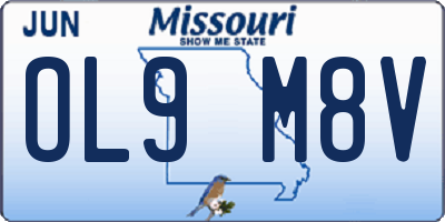MO license plate OL9M8V
