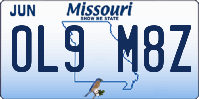 MO license plate OL9M8Z