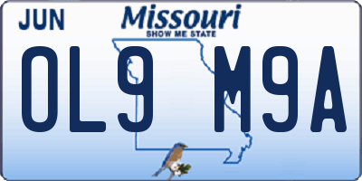 MO license plate OL9M9A
