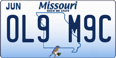 MO license plate OL9M9C