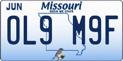 MO license plate OL9M9F
