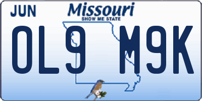 MO license plate OL9M9K