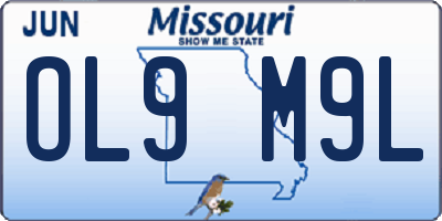 MO license plate OL9M9L