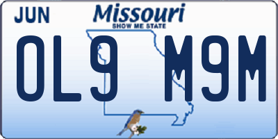 MO license plate OL9M9M