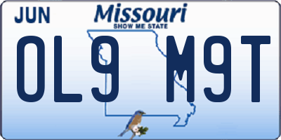 MO license plate OL9M9T