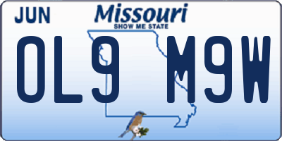 MO license plate OL9M9W