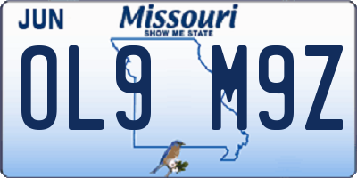 MO license plate OL9M9Z