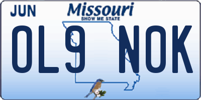 MO license plate OL9N0K