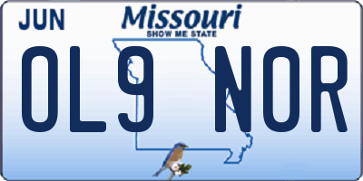 MO license plate OL9N0R