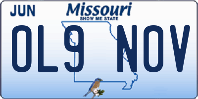 MO license plate OL9N0V