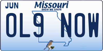 MO license plate OL9N0W