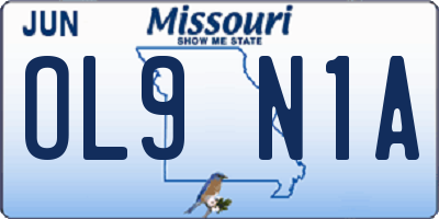 MO license plate OL9N1A