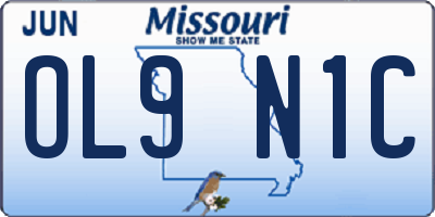 MO license plate OL9N1C